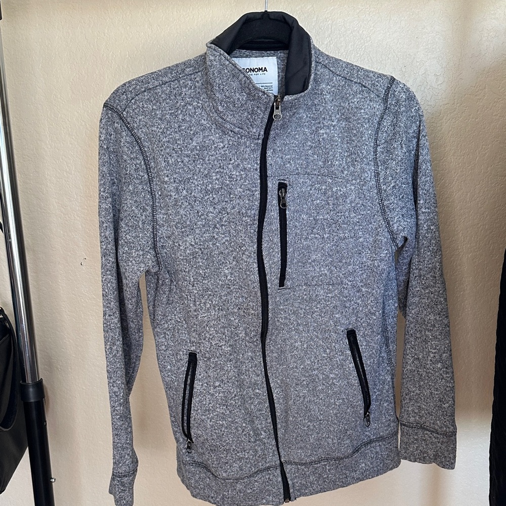 Sonoma Men's Zip-Up Sweater in Heather Gray